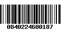 Código de Barras 0840224600187