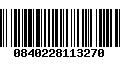 Código de Barras 0840228113270