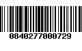 Código de Barras 0840277000729