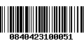 Código de Barras 0840423100051