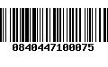 Código de Barras 0840447100075