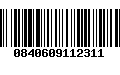 Código de Barras 0840609112311