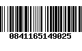 Código de Barras 0841165149025