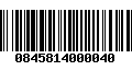 Código de Barras 0845814000040