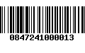 Código de Barras 0847241000013