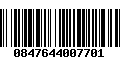 Código de Barras 0847644007701