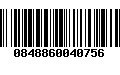 Código de Barras 0848860040756