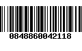 Código de Barras 0848860042118