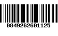 Código de Barras 0849262601125