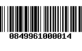 Código de Barras 0849961000014