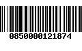 Código de Barras 0850000121874