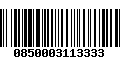 Código de Barras 0850003113333