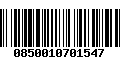 Código de Barras 0850010701547