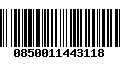 Código de Barras 0850011443118