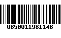 Código de Barras 0850011981146