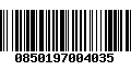 Código de Barras 0850197004035