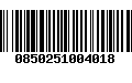 Código de Barras 0850251004018