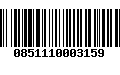 Código de Barras 0851110003159