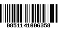 Código de Barras 0851141006358