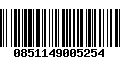 Código de Barras 0851149005254