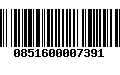 Código de Barras 0851600007391