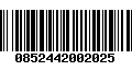 Código de Barras 0852442002025