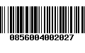 Código de Barras 0856004002027