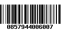 Código de Barras 0857944006007