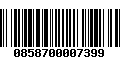 Código de Barras 0858700007399