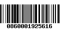 Código de Barras 0860001925616