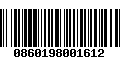 Código de Barras 0860198001612