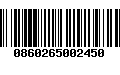 Código de Barras 0860265002450