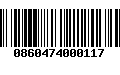 Código de Barras 0860474000117