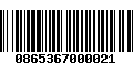 Código de Barras 0865367000021