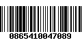 Código de Barras 0865410047089