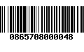 Código de Barras 0865708000048