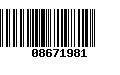 Código de Barras 08671981