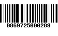 Código de Barras 0869725000289