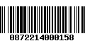 Código de Barras 0872214000158