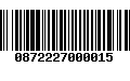 Código de Barras 0872227000015