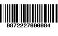 Código de Barras 0872227000084