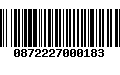 Código de Barras 0872227000183