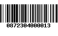 Código de Barras 0872304000013