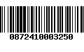 Código de Barras 0872410003250