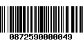 Código de Barras 0872590000049