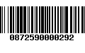 Código de Barras 0872590000292