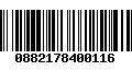 Código de Barras 0882178400116