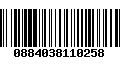 Código de Barras 0884038110258