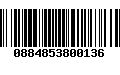 Código de Barras 0884853800136