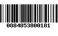 Código de Barras 0884853800181